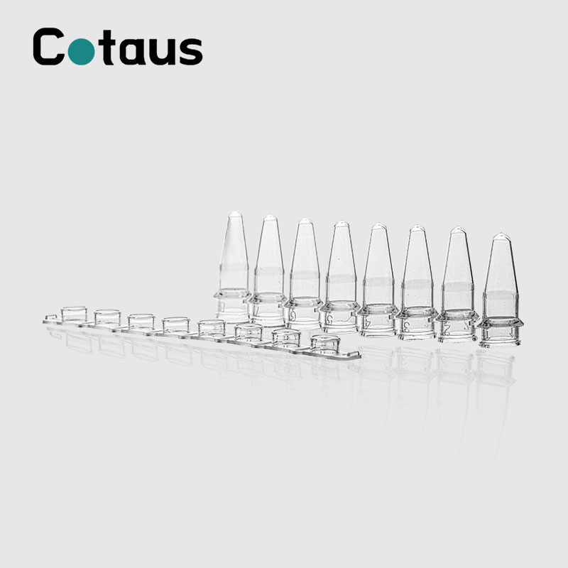 0.2ml Tiùban 8-Strip PCR follaiseach